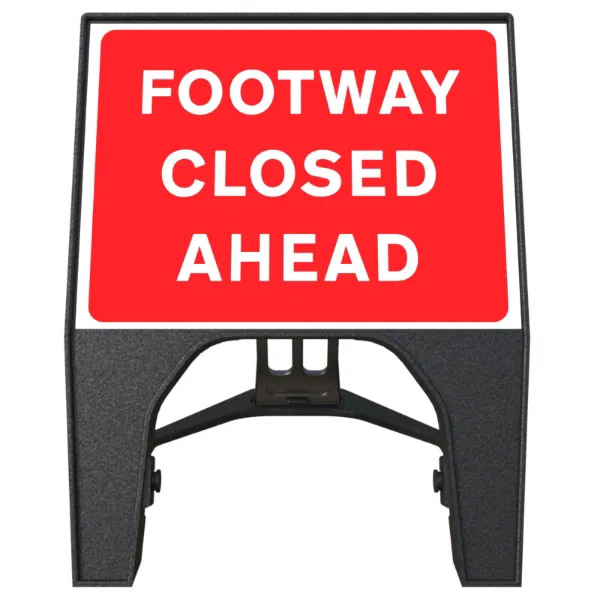 Footway Closed Ahead Q Sign