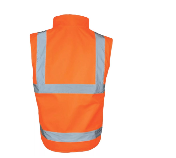 Orange Hi Vis Reversible Fleece Lined Body Warmer - Image 2