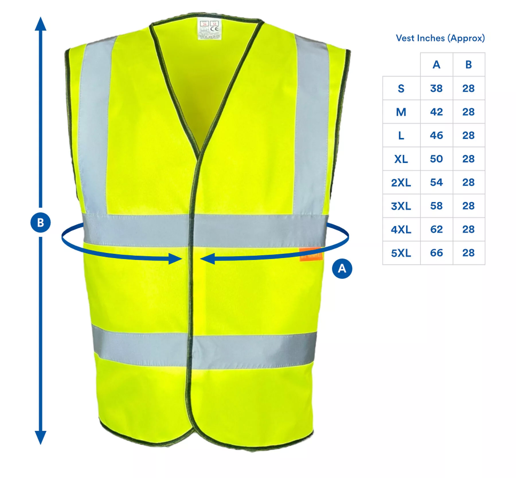 Yellow Hi Vis Vest EN20471 - Image 3